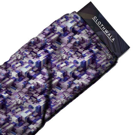 amethyst purple geometric all-over print pattern — medium scale repeat layout