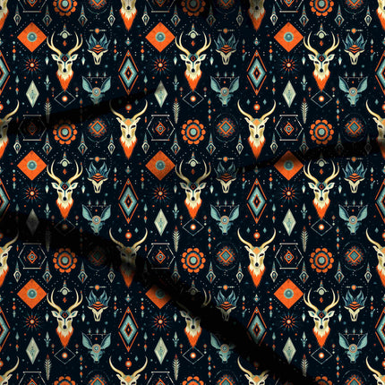 midnight blue animal digital print fabric texture — large scale closeup