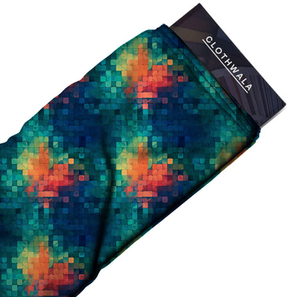 teal floral all-over print pattern — medium scale repeat layout