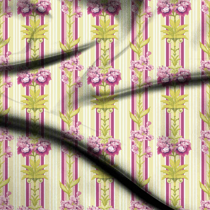 pale lemon floral digital print fabric texture — large scale closeup