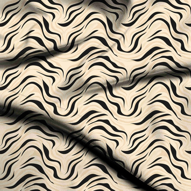 jet black animal digital print fabric texture — medium scale closeup