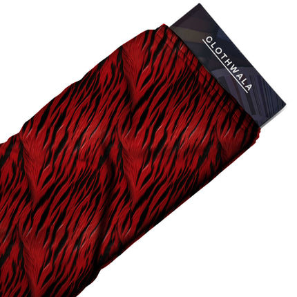 scarlet red animal all-over print pattern — large scale repeat layout