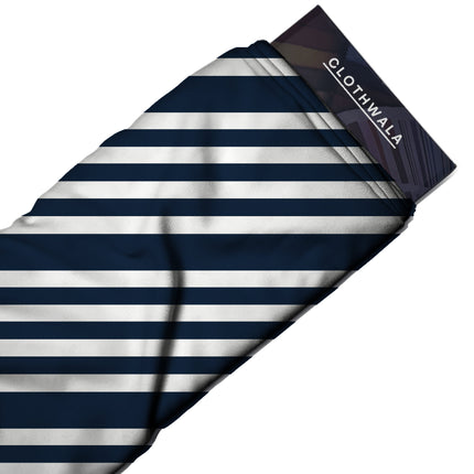 navy blue stripes all-over print pattern — medium scale repeat layout
