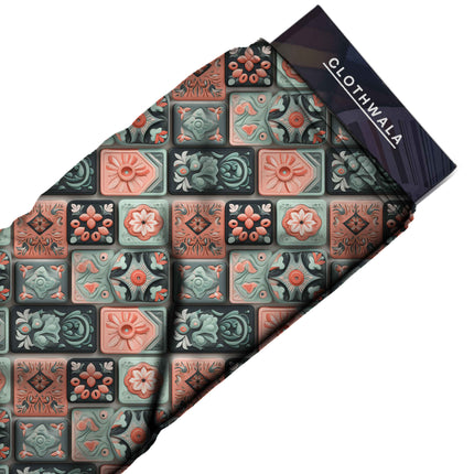 dusty rose floral all-over print pattern — medium scale repeat layout