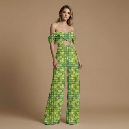 forest green ethnic all-over print pattern — medium scale repeat layout