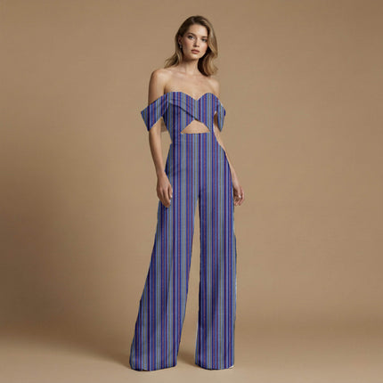 cobalt blue stripes all-over print pattern — fine scale repeat layout