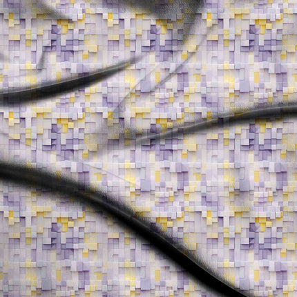 lavender mist geometric fabric detail — textured finish digital print closeup