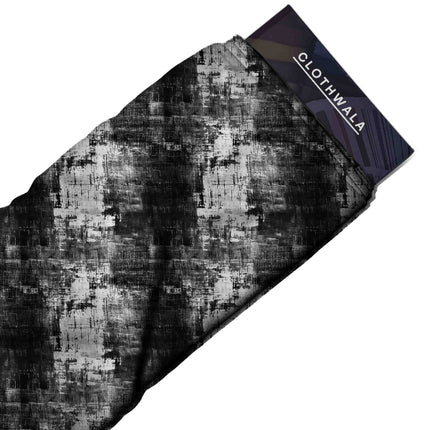 jet black abstract fabric detail — matte finish digital print closeup