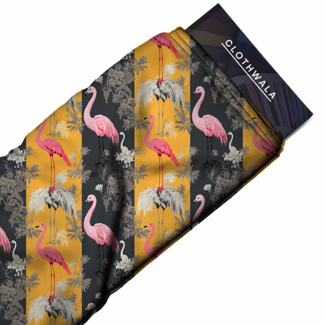 Hot Pink Floral Digital Print Fabric | Kaftan Co-Ord Dress | Festive maximalism | Poly Chiffon Print - Image 2