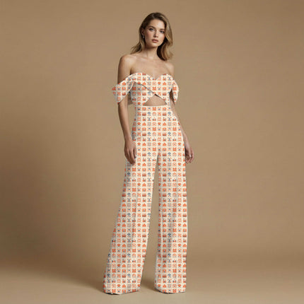 terracotta orange ethnic fabric detail — matte finish digital print closeup