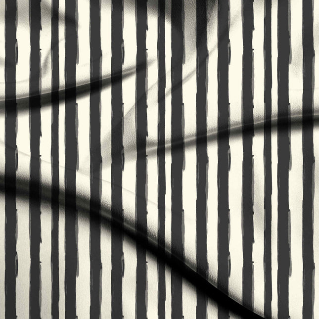 charcoal black stripes digital print fabric texture — large scale closeup