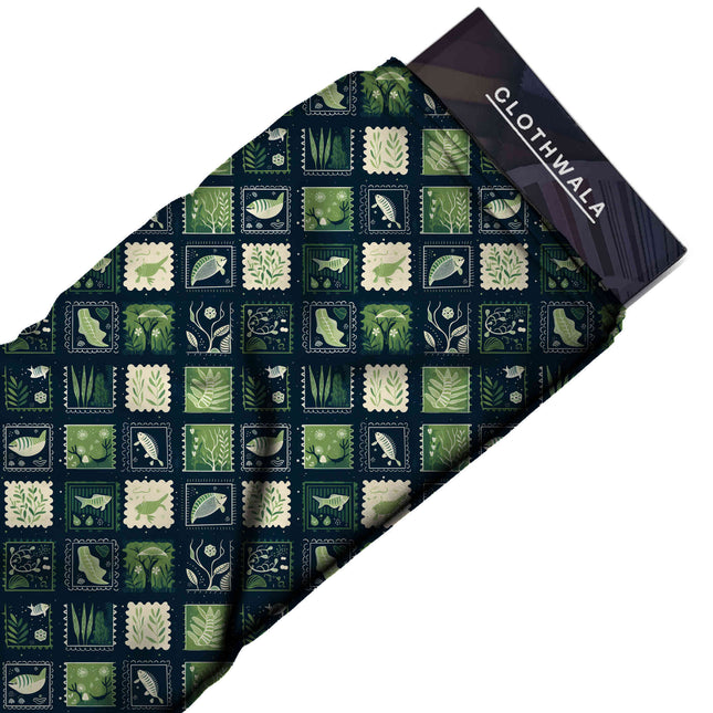 Forest Green Other Digital Print Fabric | Dress | Resort Wear | Cottagecore Chic | Poly Chiffon Print - Image 2