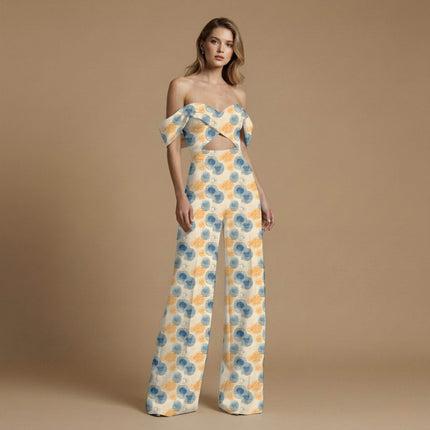 indigo blue abstract all-over print pattern — medium scale repeat layout