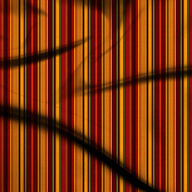 Deep Crimson Stripes Digital Print Fabric | Lehenga Anarkali Kaftan | Festive ethnic wear | Golden Heritage Motif - 1243