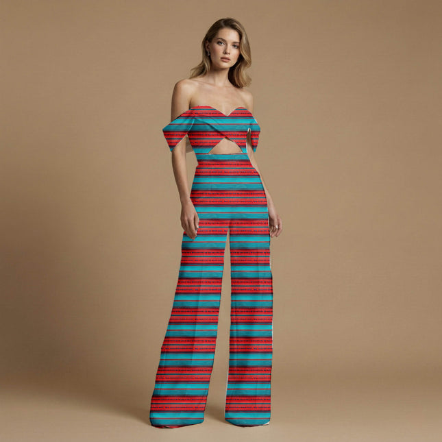 teal stripes print fabric draped — skirt styling