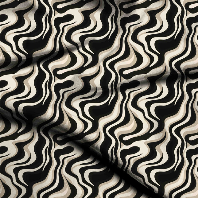black abstract digital print fabric texture — large scale closeup