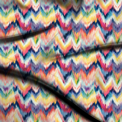 Cobalt Blue Ethnic Digital Print Fabric for Maxi | Mystical Ethnic Wear - 5566