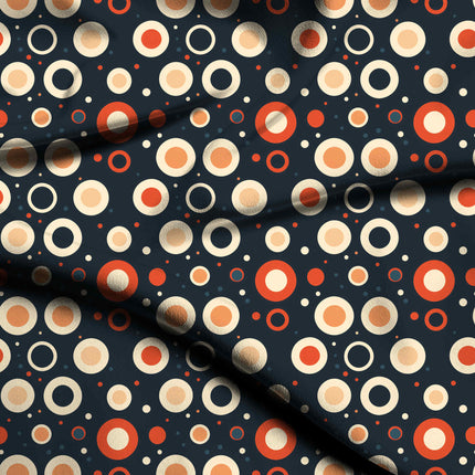 Deep Navy Geometric Digital Print Fabric for Set | Urban Festival Wear - 5632