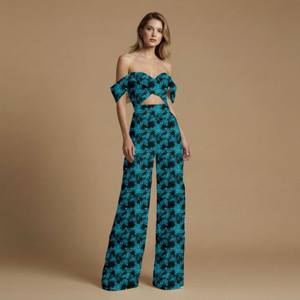 black abstract all-over print pattern — large scale repeat layout
