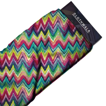 Teal Geometric Digital Print Fabric for Set | Geometric resort wear - Image 8