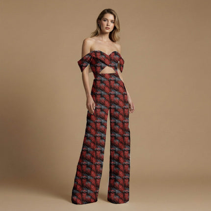 crimson red animal all-over print pattern — medium scale repeat layout
