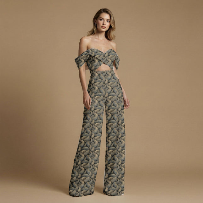forest green animal print fabric draped — jacket styling