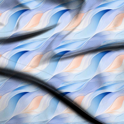 cerulean blue abstract digital print fabric texture — large scale closeup