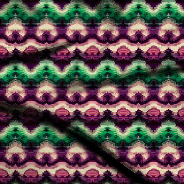 deep plum ethnic digital print fabric texture — medium scale closeup
