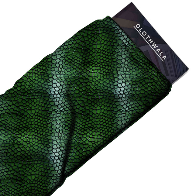 emerald green animal print fabric draped — bodycon dress styling