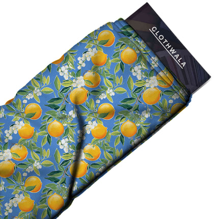 cornflower blue floral all-over print pattern — medium scale repeat layout