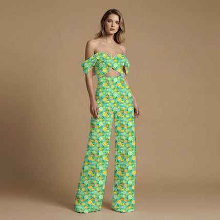 aqua blue floral all-over print pattern — medium scale repeat layout