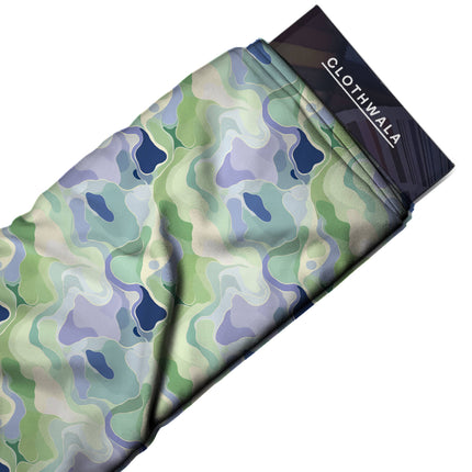 sage green abstract fabric detail — textured finish digital print closeup