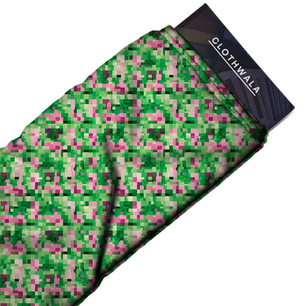 emerald green abstract print fabric draped — maxi dress styling