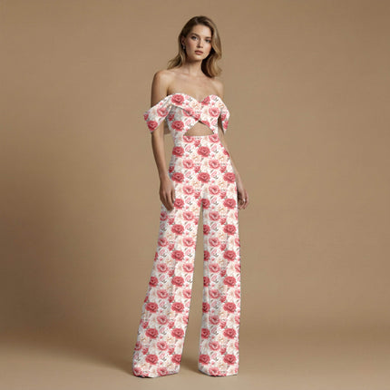 dusty rose floral print fabric draped — kurta set styling