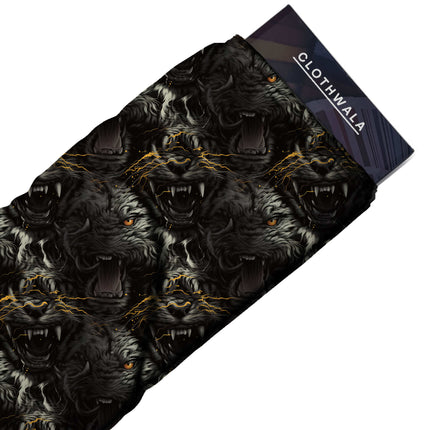 jet black animal fabric detail — matte finish digital print closeup
