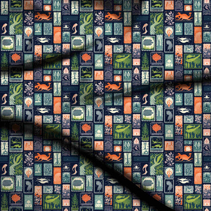 midnight blue other digital print fabric texture — medium scale closeup