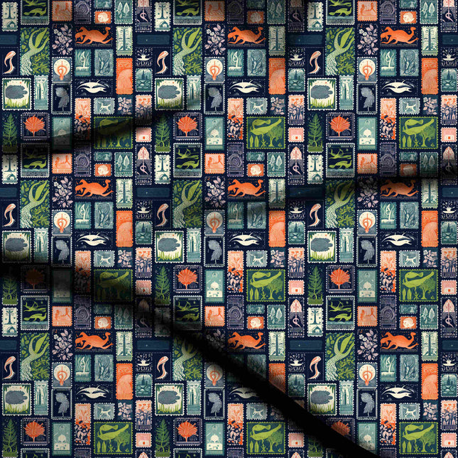 midnight blue other digital print fabric texture — medium scale closeup