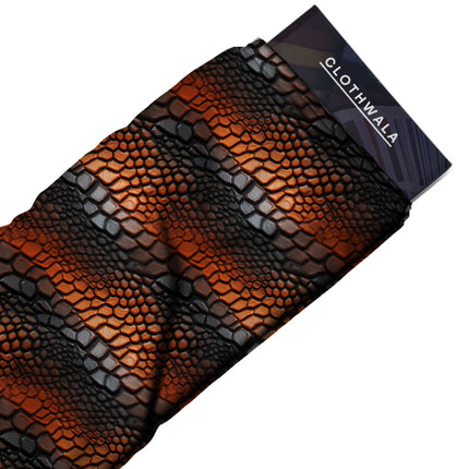burnt orange animal all-over print pattern — medium scale repeat layout