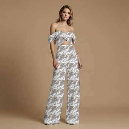ivory cream abstract all-over print pattern — large scale repeat layout