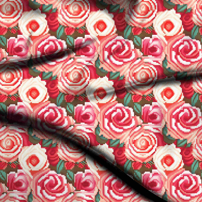 dusty rose floral print fabric draped — anarkali suit styling
