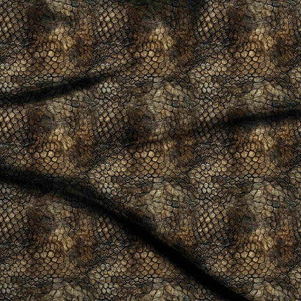 dark brown animal digital print fabric texture — medium scale closeup