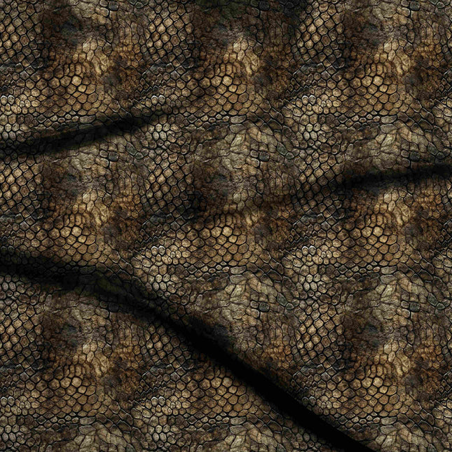 dark brown animal digital print fabric texture — medium scale closeup