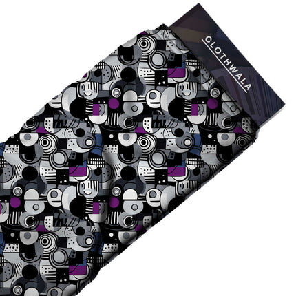 jet black abstract fabric detail — matte finish digital print closeup