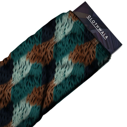 russet brown animal fabric detail — matte finish digital print closeup