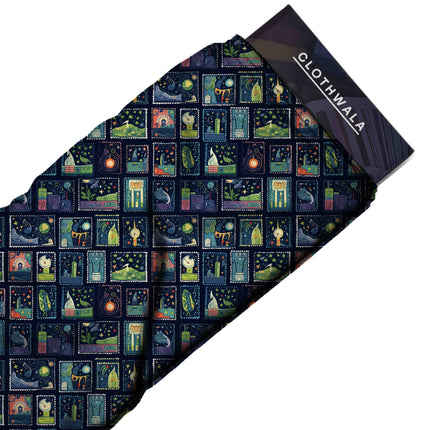 midnight blue other all-over print pattern — medium scale repeat layout