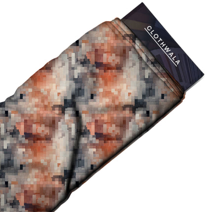 burnt sienna abstract fabric detail — textured finish digital print closeup