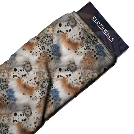 ivory cream other fabric detail — glossy finish digital print closeup