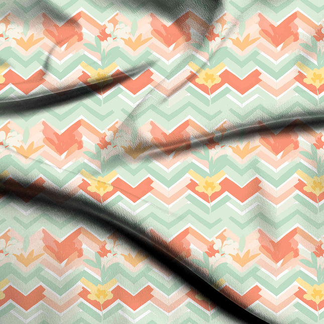 mint green floral print fabric draped — saree blouse styling
