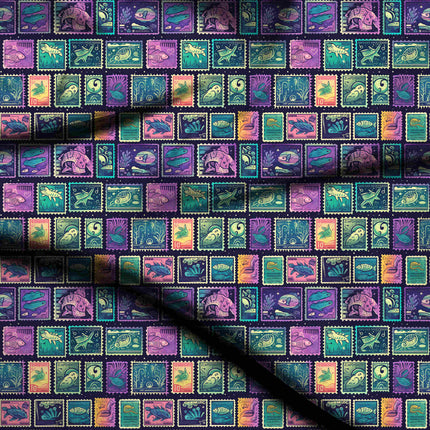 deep indigo other digital print fabric texture — medium scale closeup