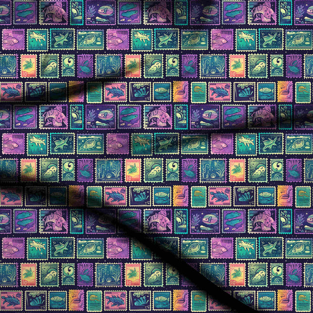 deep indigo other digital print fabric texture — medium scale closeup